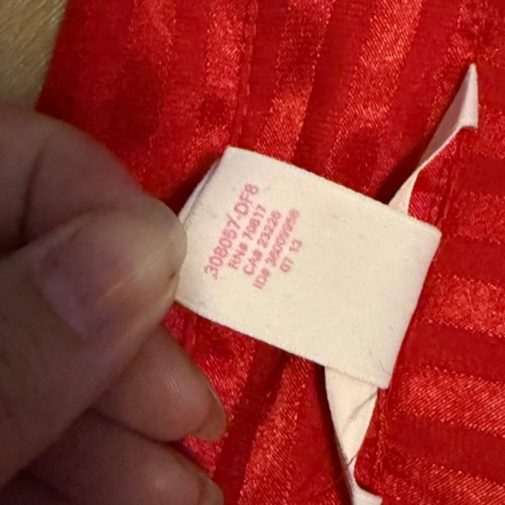 Victoria's Secret Red Striped‎ Satin Pajama Top Long Sleeve Button Up Large - Picture 3 of 4